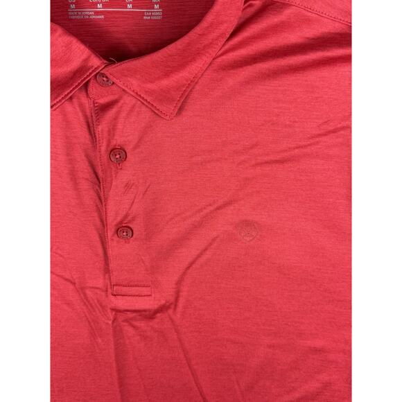 Ariat Tek Polo Mens M Red Heat Series Short Sleeve Golf Performance Stretch - Picture 5 of 7